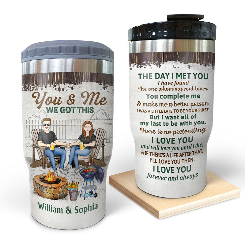 Grilling Family Couple The Day I Met You - Couple Gift - Personalized Custom Triple 3 In 1 Can Cooler