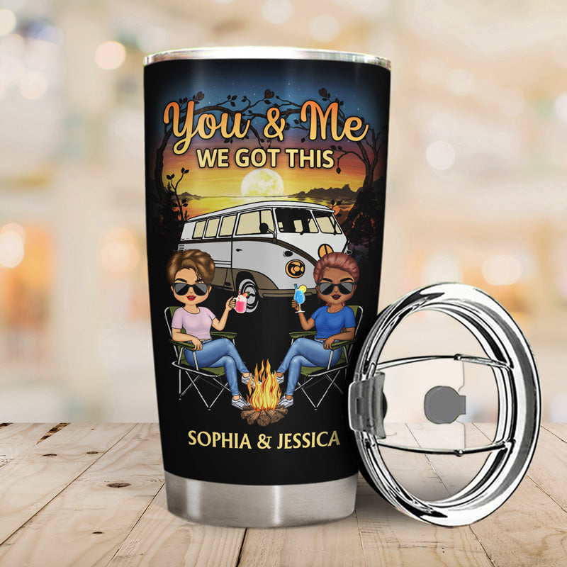 Personalized Camping Couple Tumbler - A True Love Story Never Ends