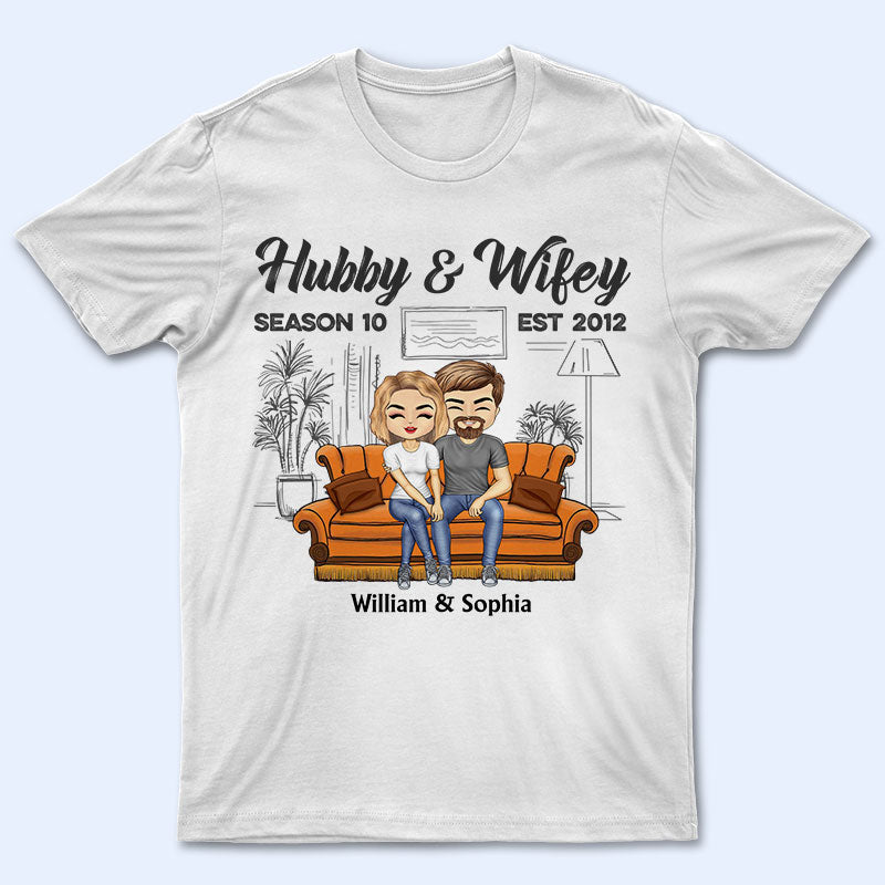 Hubby And Wifey Season Married Pride Couple - Anniversary Gift - Personalized Custom T Shirt