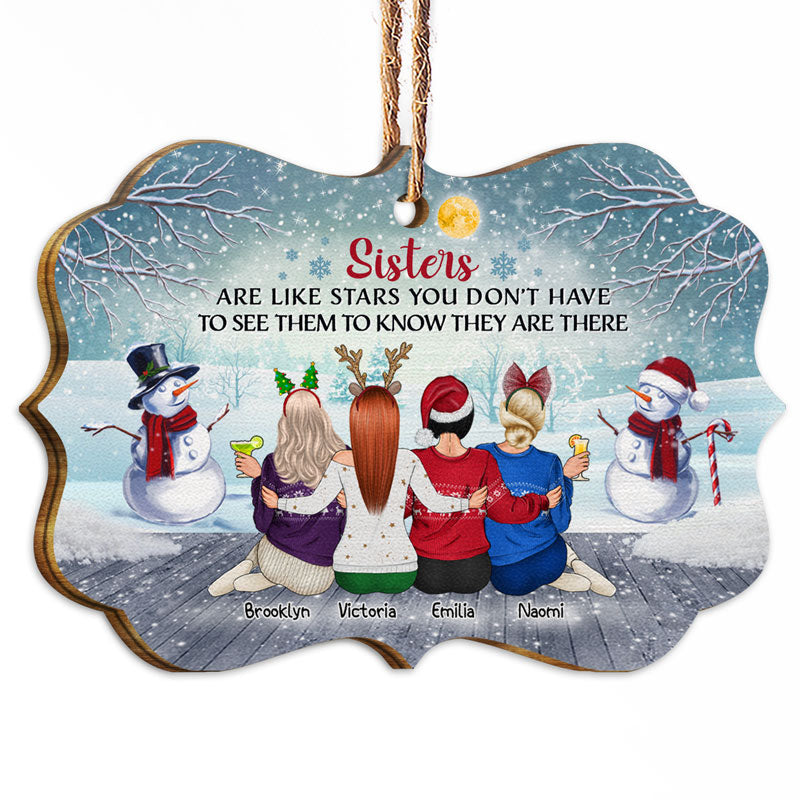 Sisters & Brothers Are Like Stars - Christmas Gift For Best Friends And Colleagues - Personalized Custom Wooden Ornament