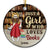 Just A Girl Who Loves Books Reading Vintage - Gift For Book Lovers - Personalized Custom Circle Ceramic Ornament