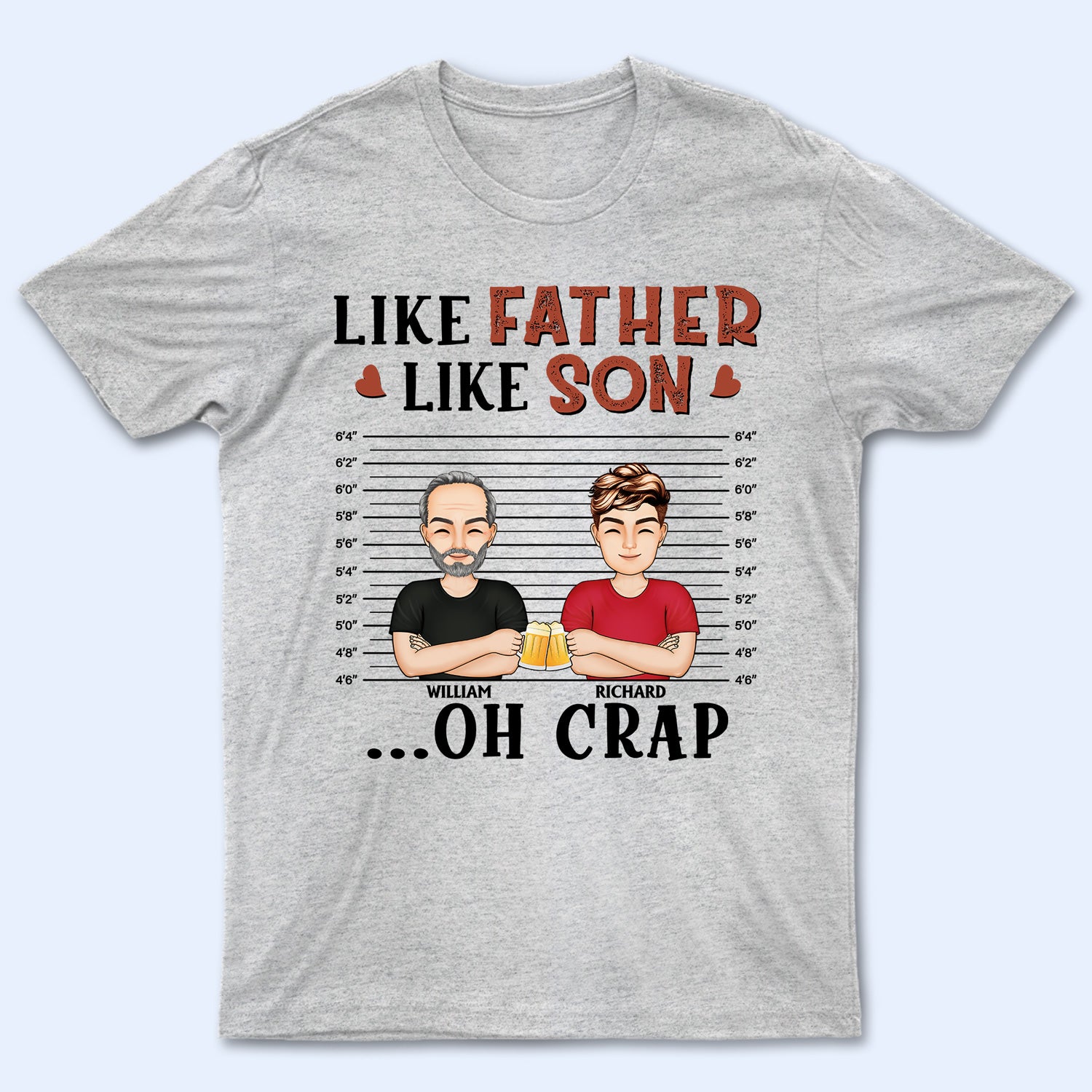 Like Father Like Daughter Son Oh Crap - Gift For Dad And Grandpa - Personalized Custom T Shirt