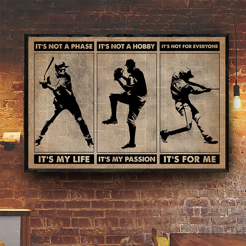 Baseball It's Not A Phase Customized Poster & Canvas