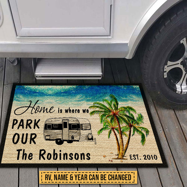 Camper Decor Camping Decor Camping Gift Camper Welcome Mat RV Decor Custom Door  Mat Happy Camper Personalized Doormat 