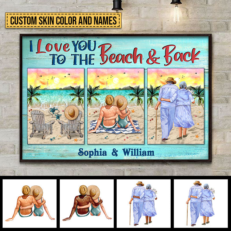 Beach Couple I Love You To The Beach And Back Custom Poster