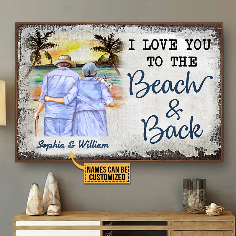 Beach Old Couple Love You To The Beach Custom Poster