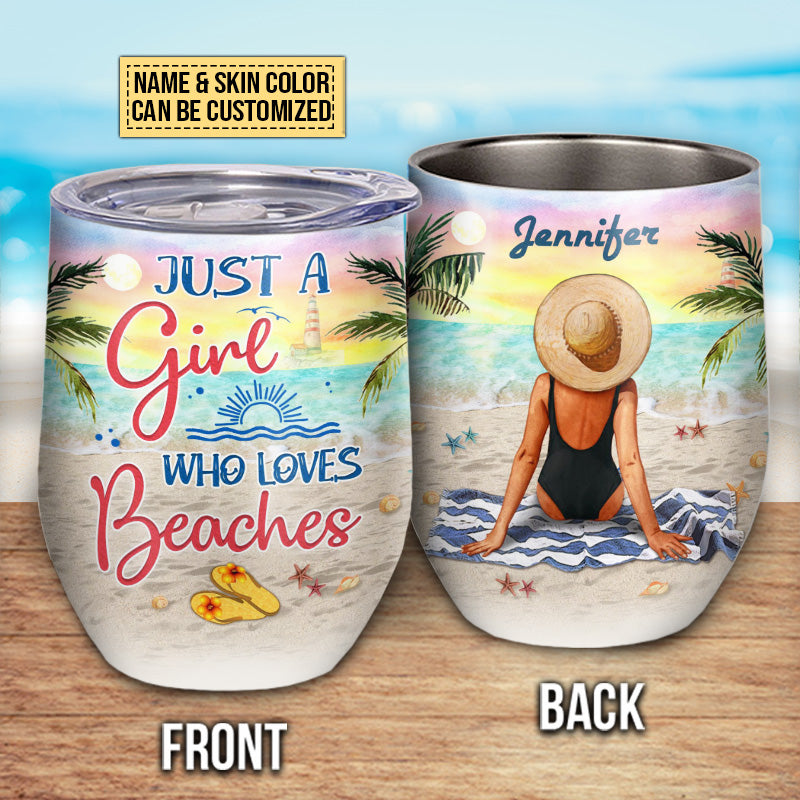 Beach Bestie Custom Wine Tumbler Some Girls Are Just Born With The