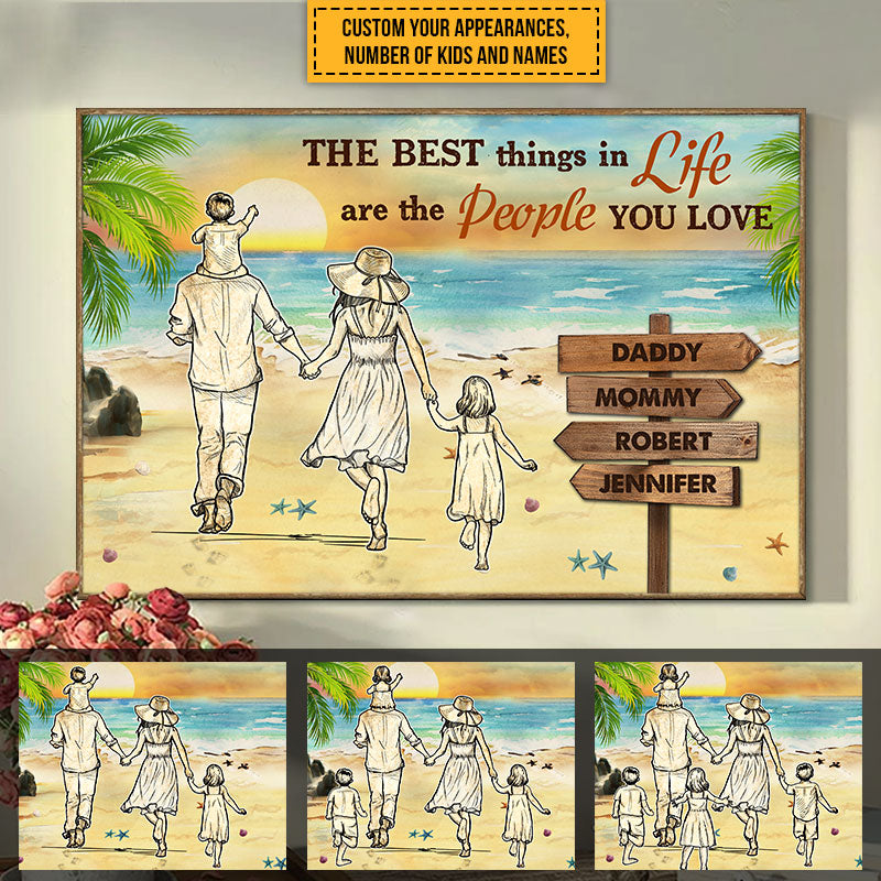 Beach Family The Best Things In Life Custom Poster, Personalized Poster, Family Gift