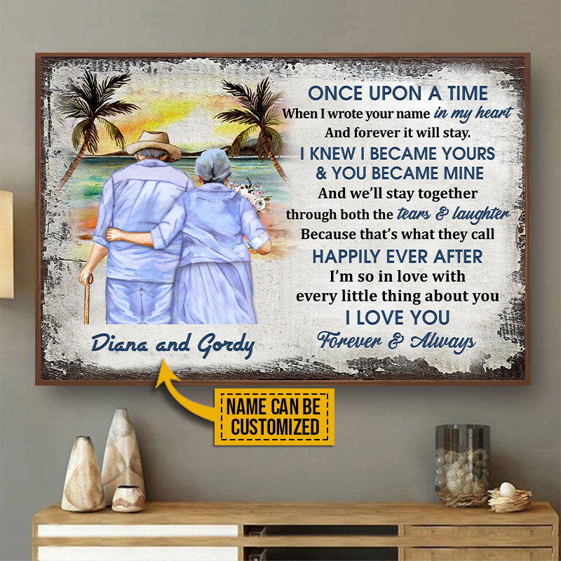 Beach Old Couple Husband Wife Once Upon A Time Custom Poster