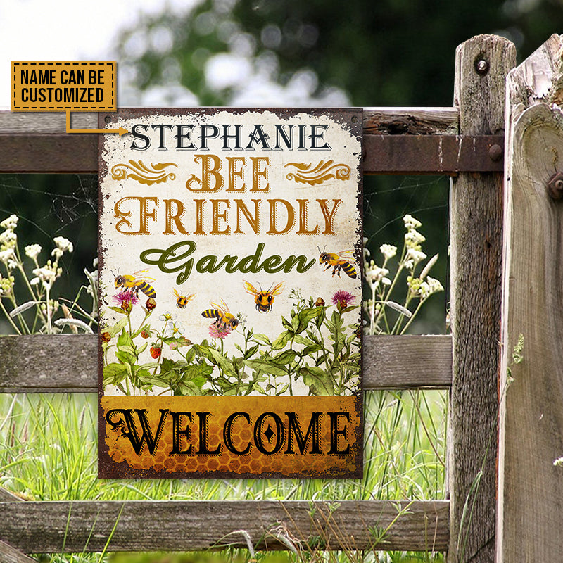 Bee Friendly Garden Custom Classic Metal Signs, Special Gift For Gardener