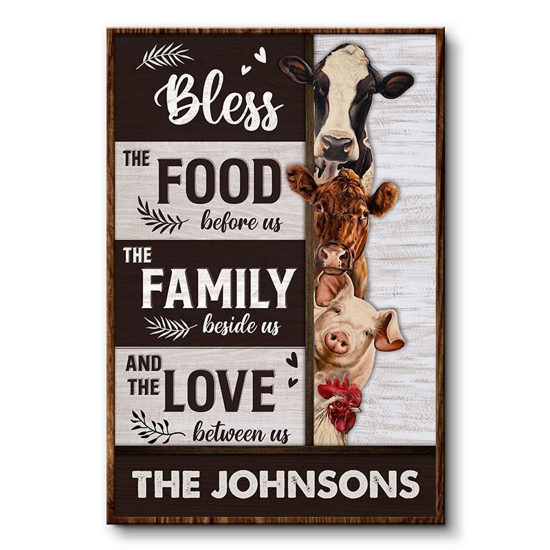 Bless The Food Before Us Family Farmhouse Decor - Personalized Custom Poster
