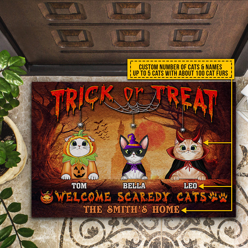 Scaredy Cats Welcome Door Mat