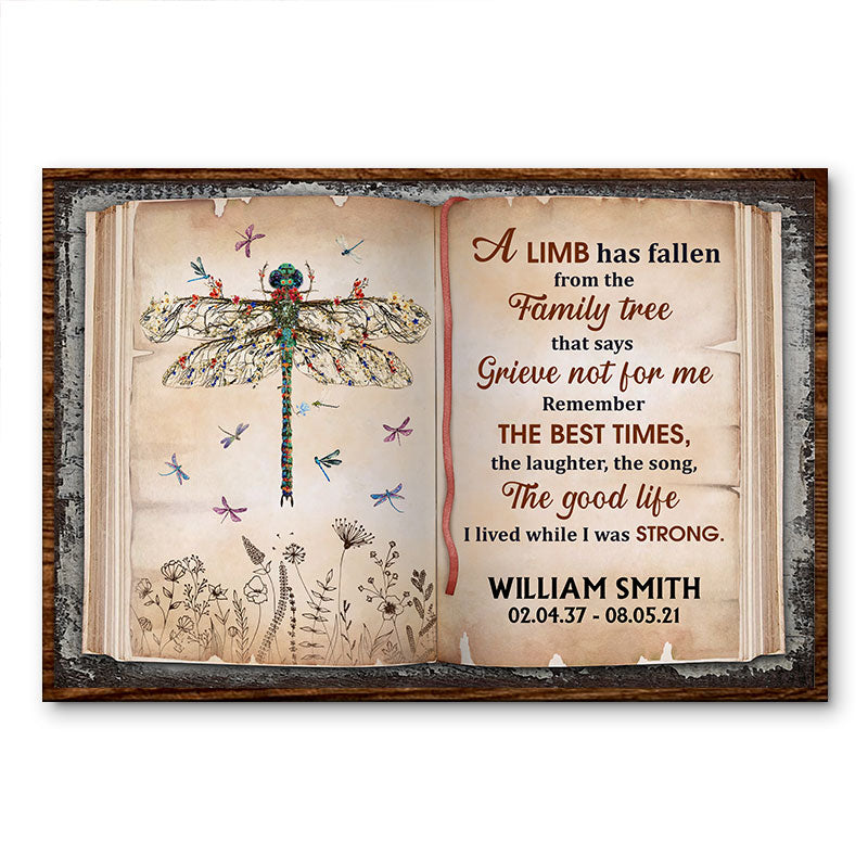 A Limb Has Fallen Family Floral Art - Memorial Gift - Personalized Custom Poster