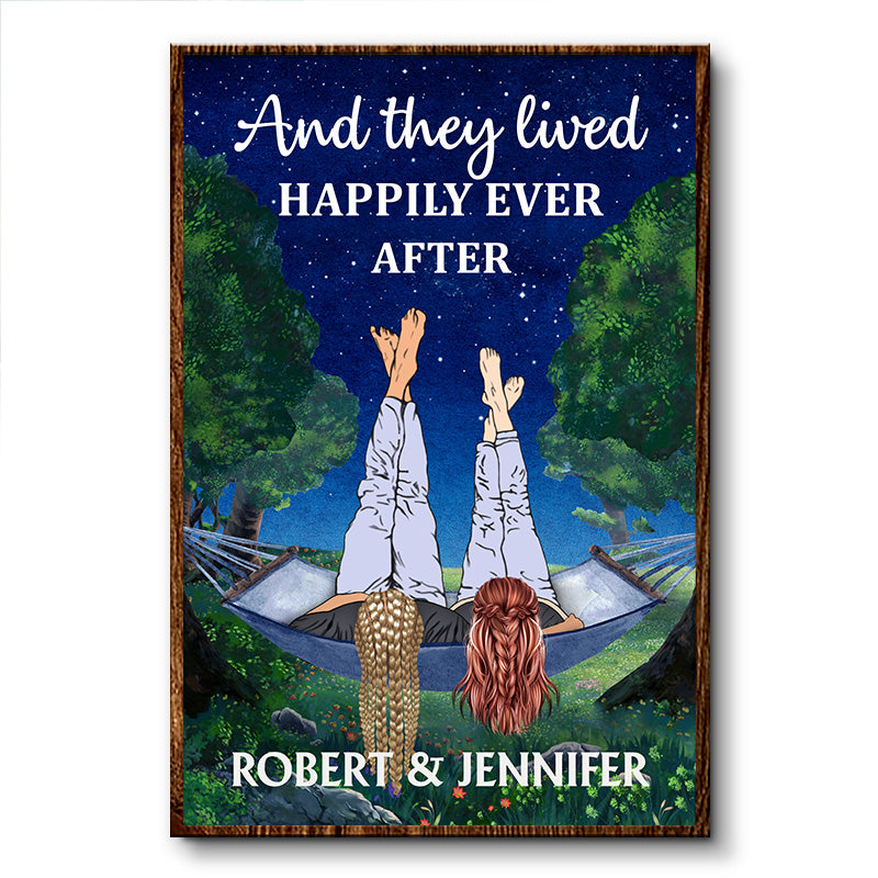 And They Lived Happily Camping Couple - Anniversary Gift - Personalized Custom Poster