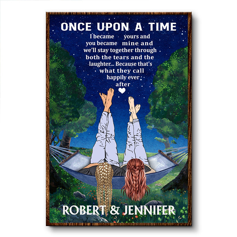 Once Upon A Time Camping Couple - Anniversary Gift - Personalized Custom Poster