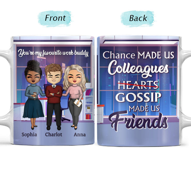 Chance Made Us Colleagues Friends - BFF Bestie Gift - Personalized Custom White Edge-to-Edge Mug