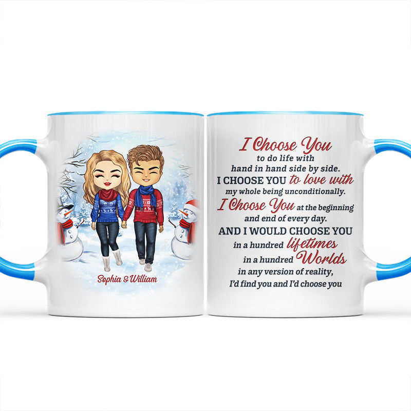 Christmas Couple I Choose You - Christmas Gift For Couple - Personalized Custom Accent Mug