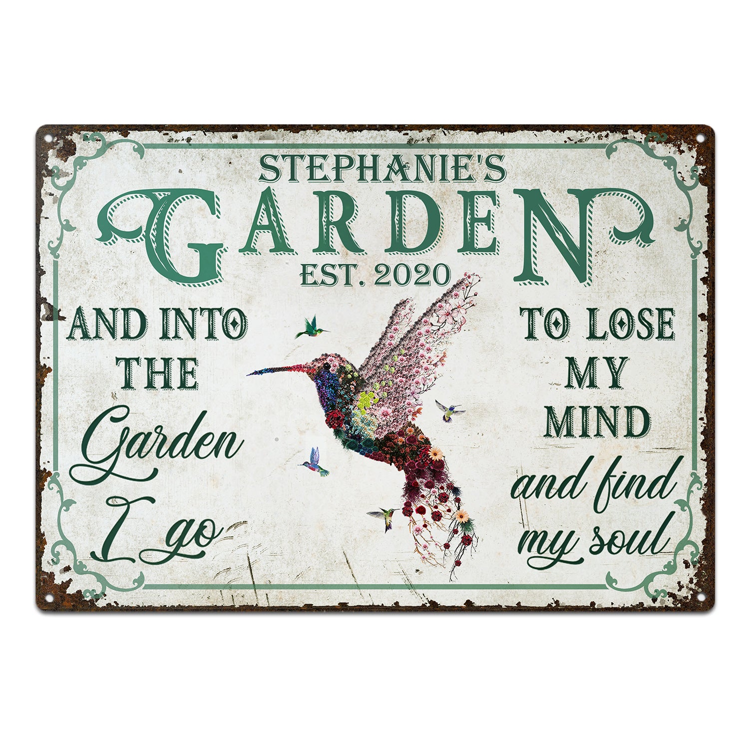 And Find My Soul Garden Floral Art - Birthday, Housewarming Gift For Her, Him, Gardener, Outdoor Decor - Personalized Custom Classic Metal Signs
