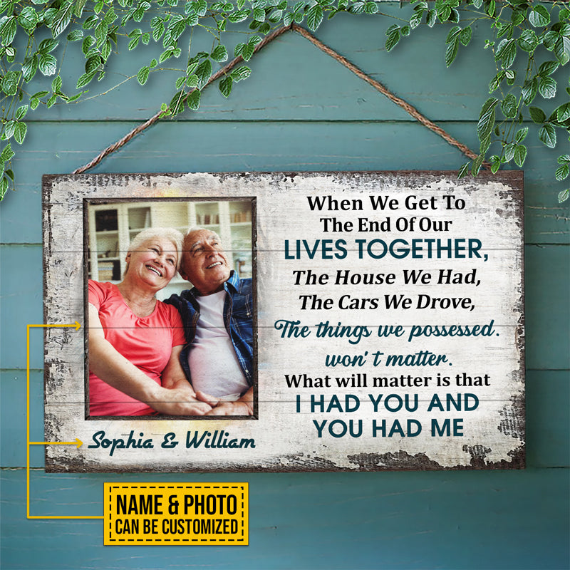 Custom Photo Old Couple Husband Wife When We Get Photo Gift Custom Wood Rectangle Sign, Anniversary, Wall Pictures, Wall Art, Wall Decor