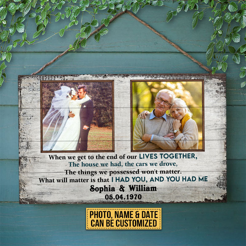 Custom Photo Gift Old Couple When We Get Anniversary Gift Custom Wood Rectangle Sign, Wedding, Sympathy, Memorial Gift, Wall Pictures, Wall Art, Wall Decor, Grandparents Day Gifts