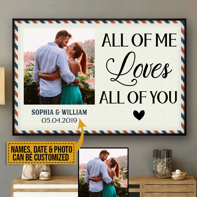 Custom Photo Couple Husband Wife All Of Me Postcard Photo Gift Custom Poster, Wall Pictures, Wall Art, Wall Decor