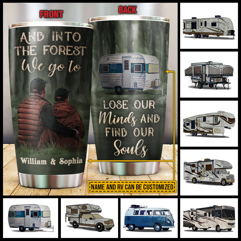 Camping Couple And Into The Forest Custom Tumbler