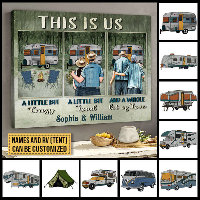 Camping Couple This Is Us Custom Canvas