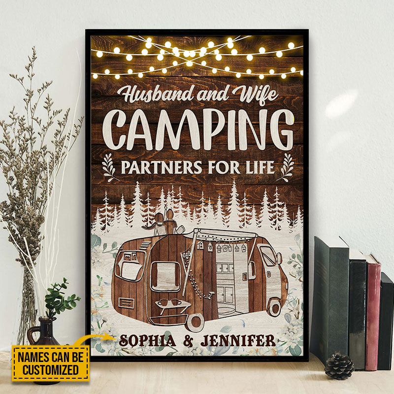 Camping Partners For Life Custom Poster, Wall Art Print Couple Gift