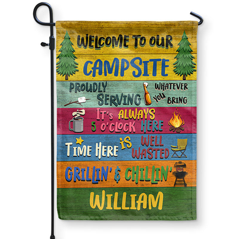 Personalized Camping Proudly Serving Custom Flag, Camping Gift