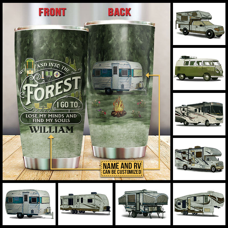 Camping And Into The Forest Custom Tumbler