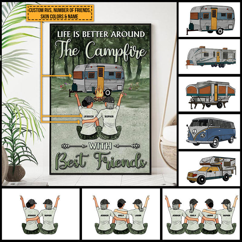 Camping Bestie Life Is Better Custom Poster