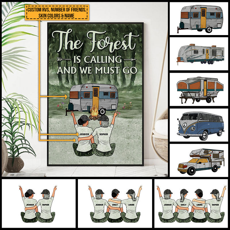 Camping Bestie The Forest Is Calling Custom Poster