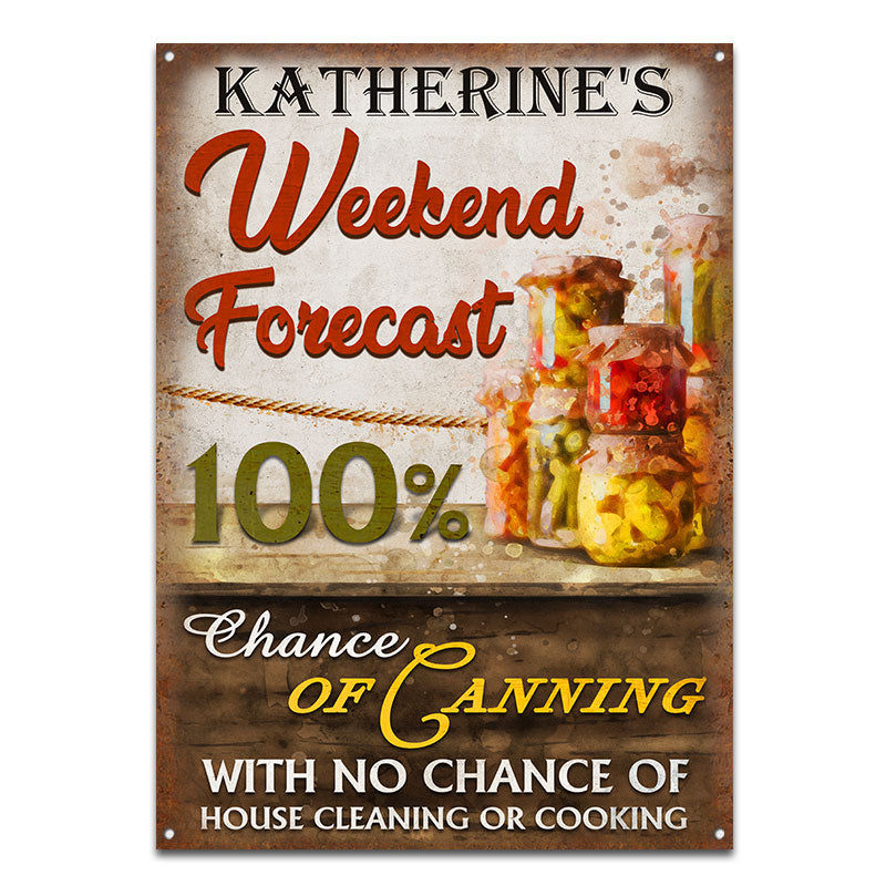 Personalized Canning Forecast Custom Classic Metal Signs