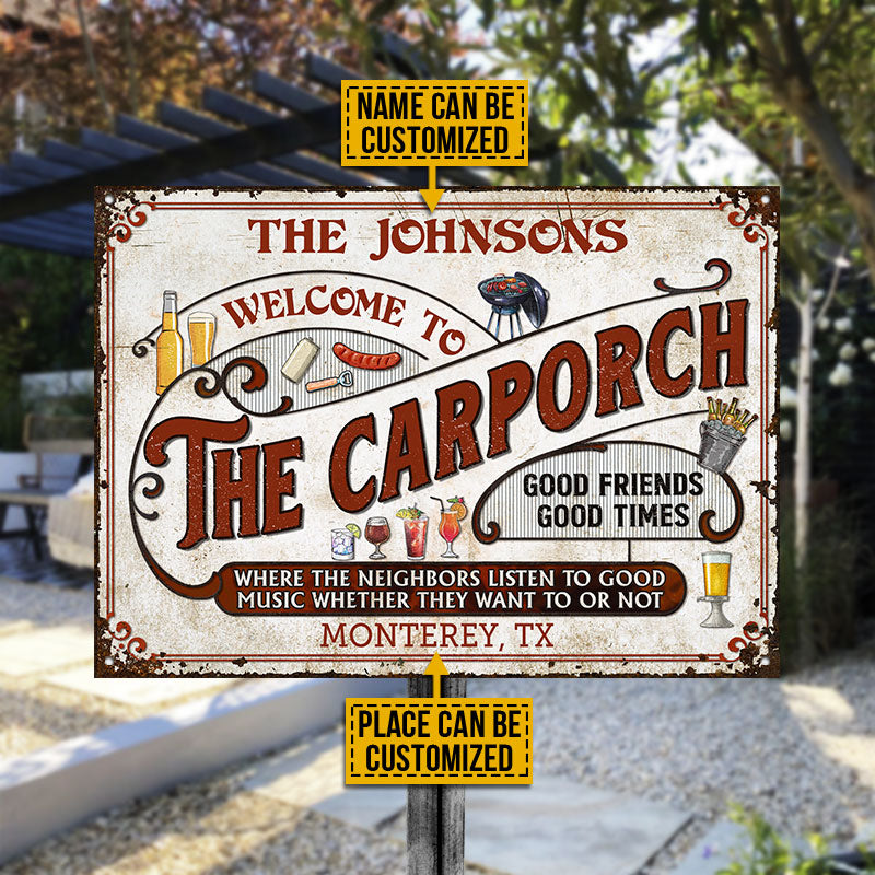 Carporch Grilling Red Listen To The Good Music Custom Classic Metal Signs