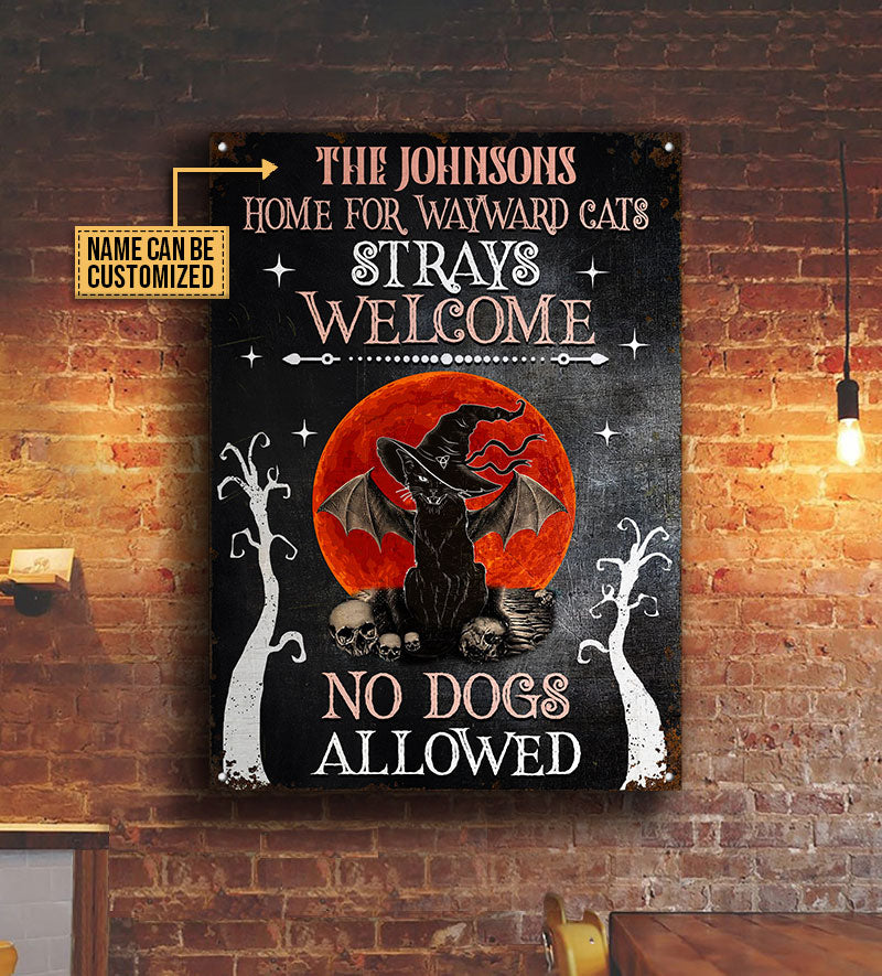 Cat Lovers Home For Wayward Cat Custom Classic Metal Signs, Witch, Halloween Style Decor