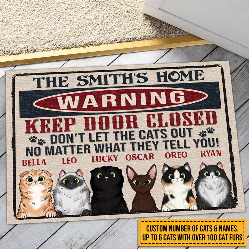 Keep Door Closed, Custom Photo Doormat, Gift For Pet Lovers