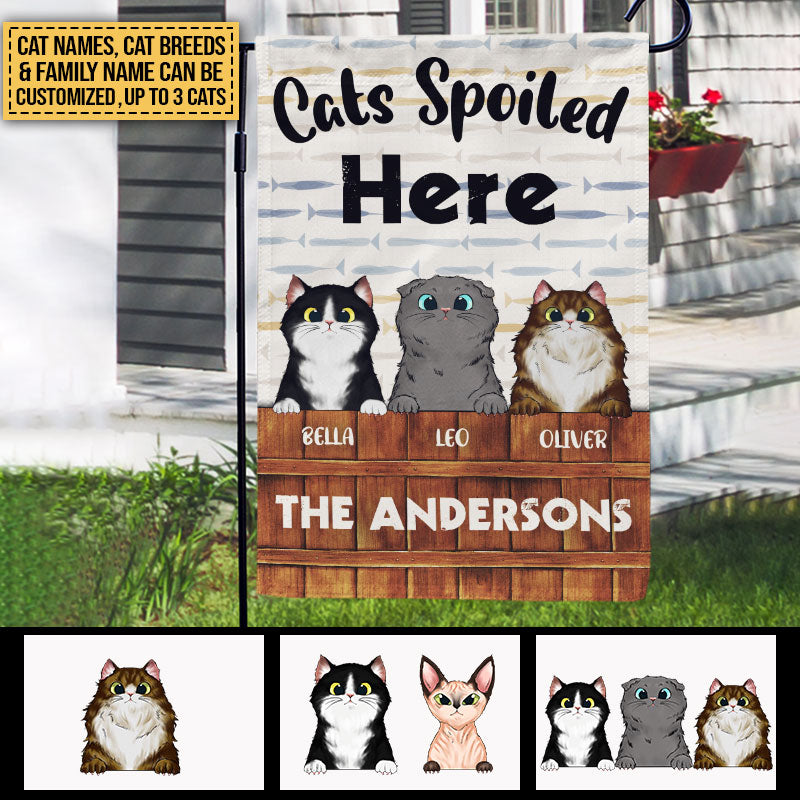 Cats Spoiled Here Custom Flag, Cat Owner Gift, Cat Lover Decorating Ideas, Farmhouse Decoration