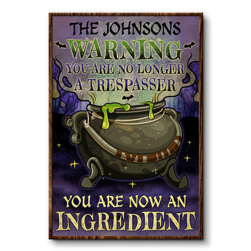 Cauldron Warning Witch - Halloween Decor Idea - Personalized Custom Poster