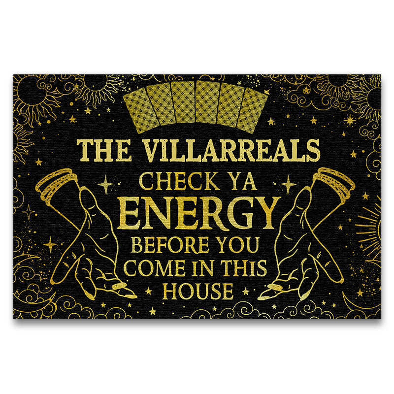 Check Ya Energy Tarot Psychic Reading Home Decor - Personalized Custom Doormat