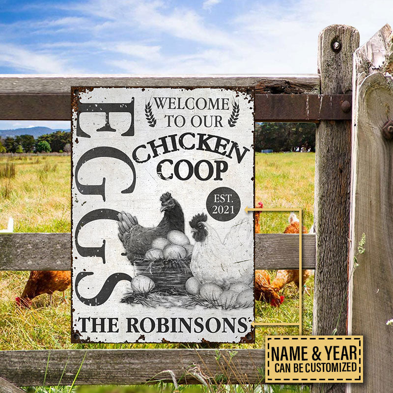 Chicken Coop Eggs Custom Classic Metal Signs