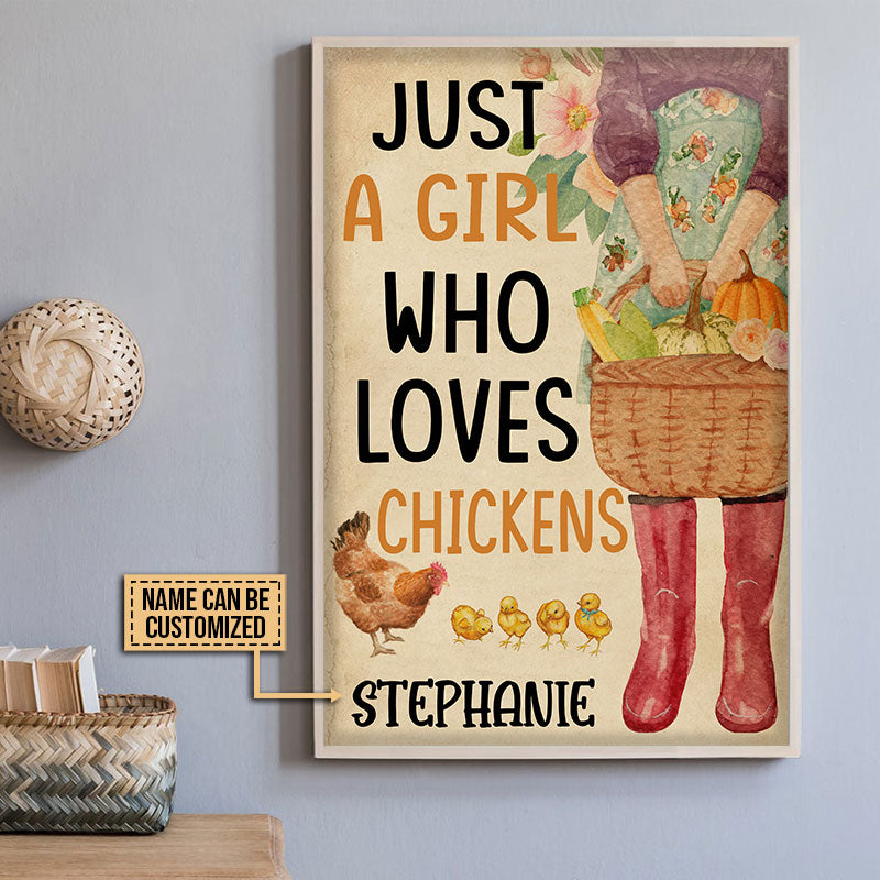 Chicken Just A Girl Custom Poster