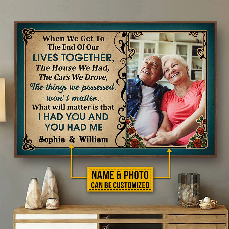 Custom Photo Old Couple Husband Wife When We Get Photo Gift Vintage Custom Poster