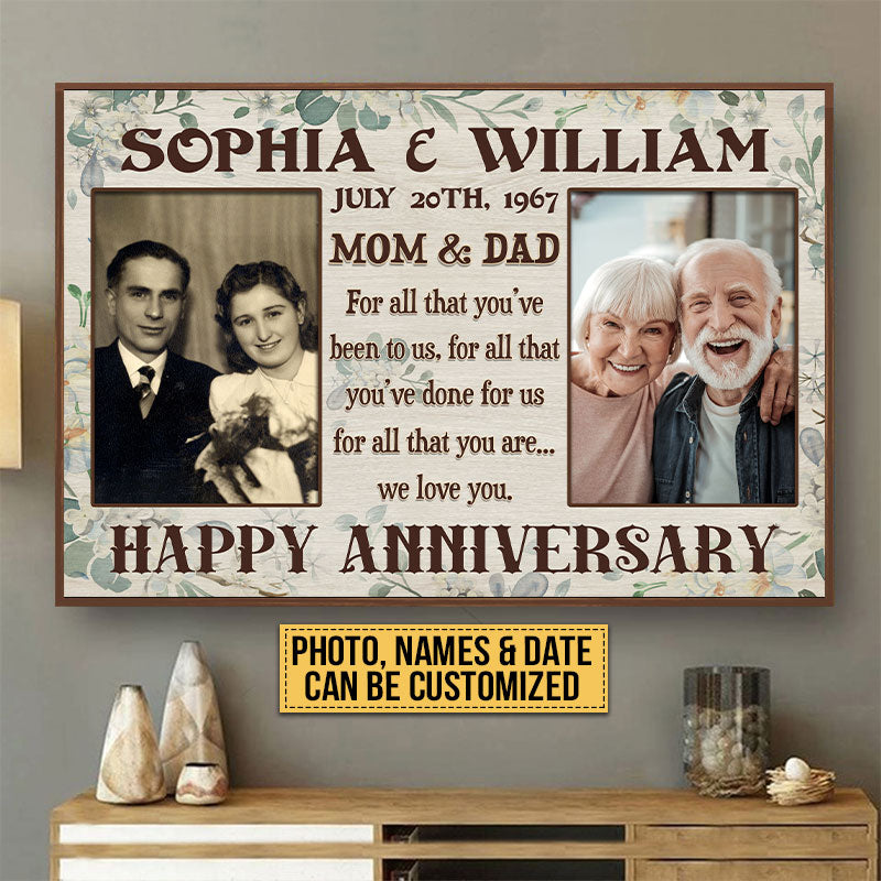 Custom Photo Old Married Couple Anniversary Parents Grandparents For All That Custom Poster