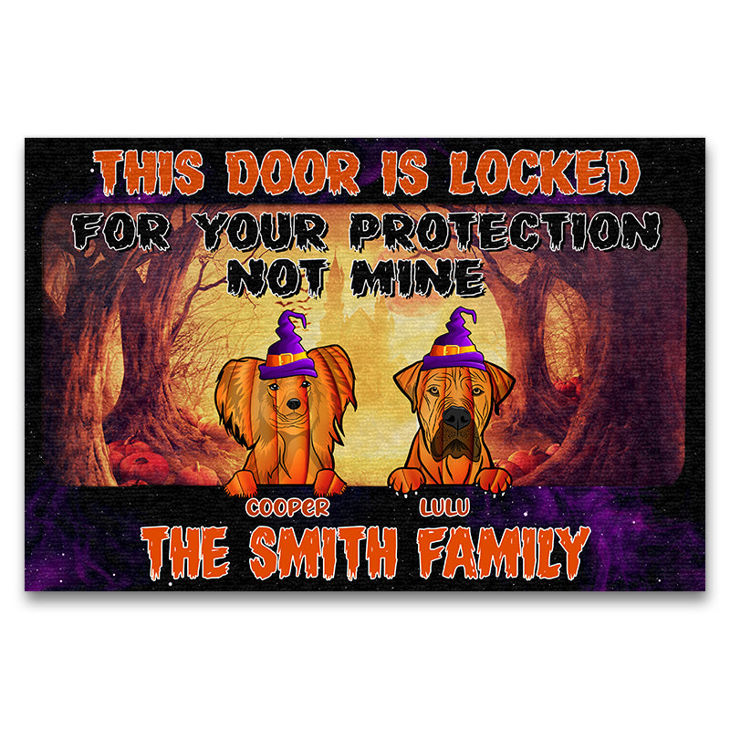 This Door Is Locked - Halloween Gift For Dog Lovers - Personalized Custom Doormat