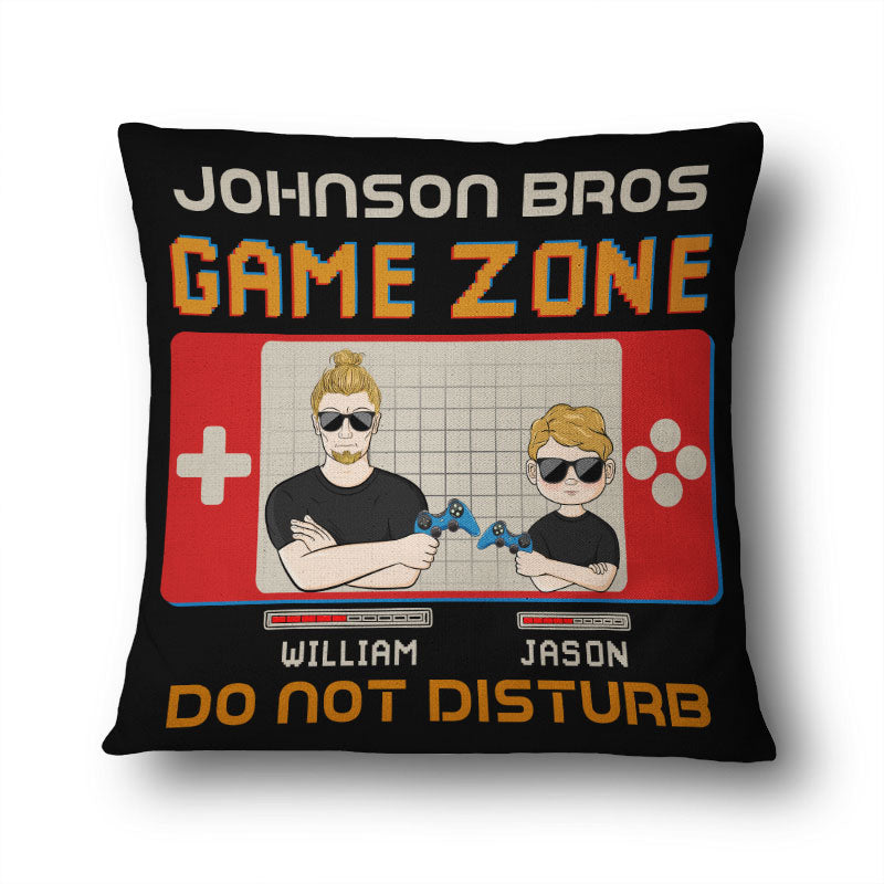 Dad And Child Game Zone Do Not Disturb - Personalized Custom Pillow