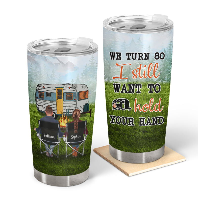 Hold Your Hand Camping - Personalized Custom Tumbler