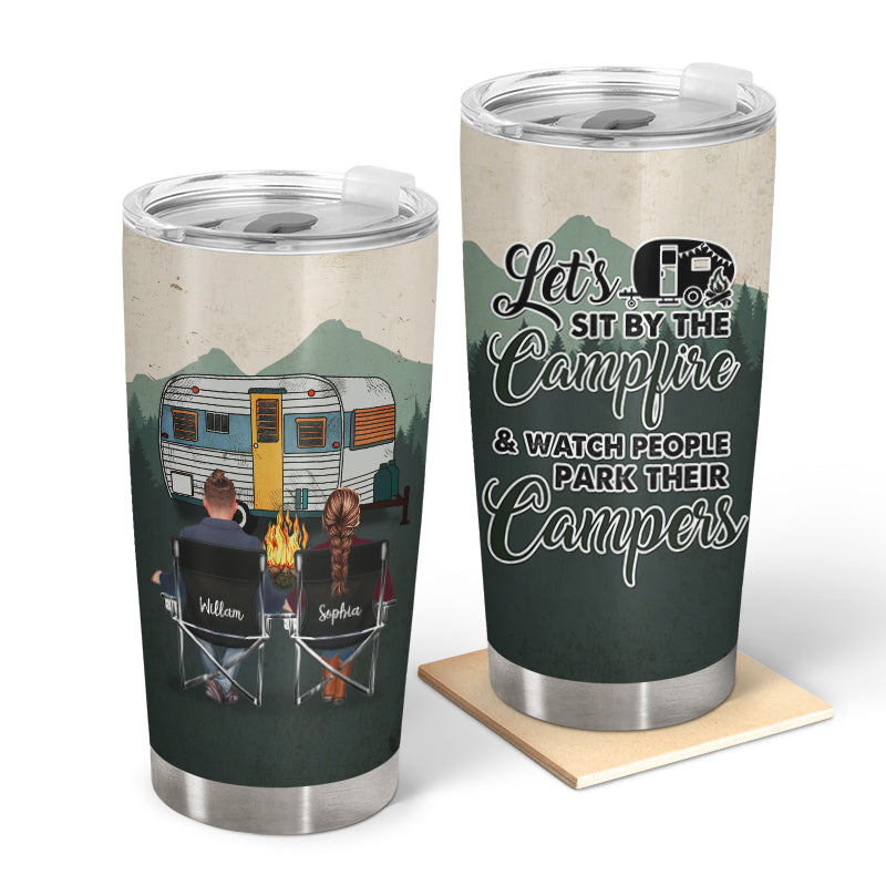 Let's Sit By The Campfire - Gift For Camping Lovers - Personalized Custom Tumbler