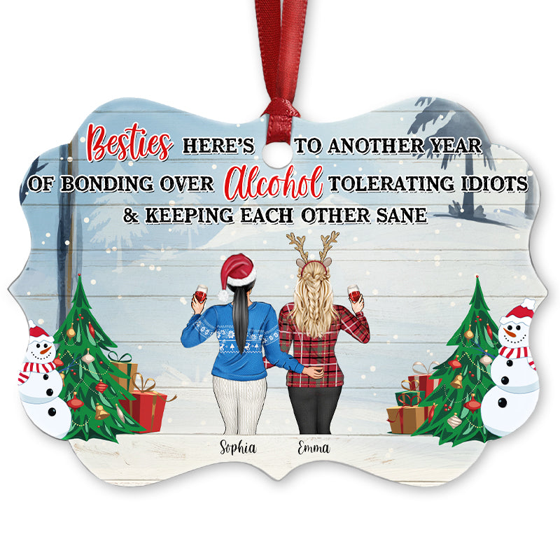 Keeping Each Other Sane - Bestie BFF Christmas Gift - Personalized Custom Aluminum Ornament