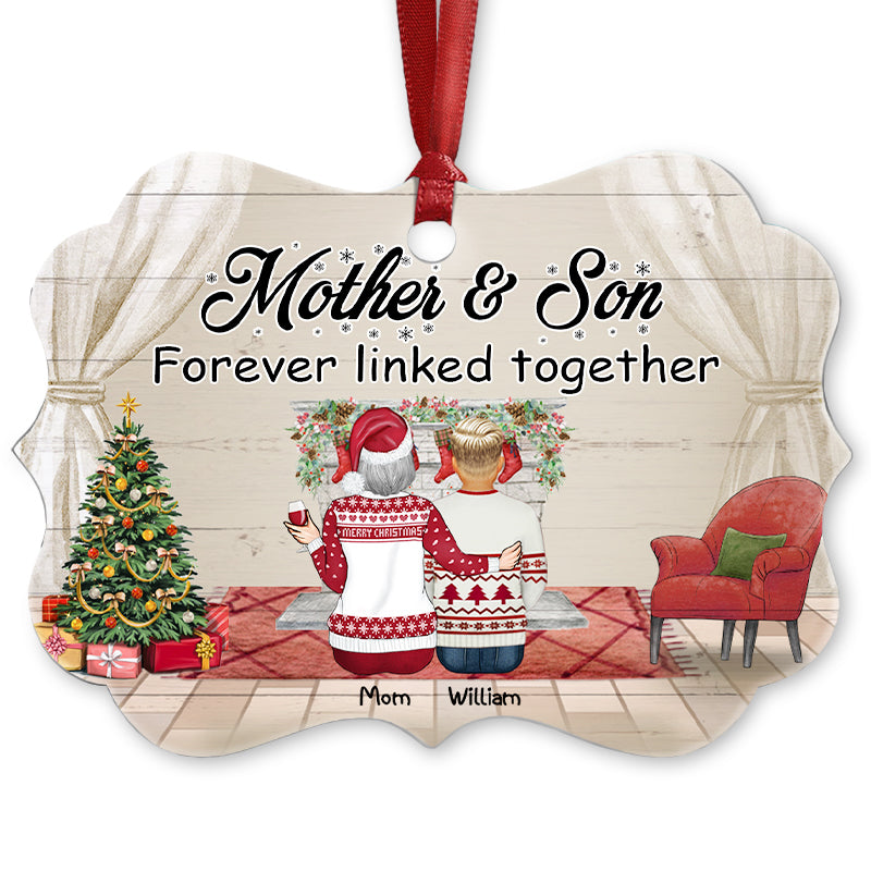 Linked Forever - Gift For Mother And Son - Personalized Custom Aluminum Ornament