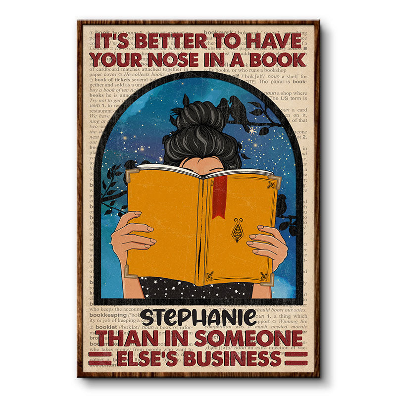 Your Nose In A Book Reading - Personalized Custom Poster